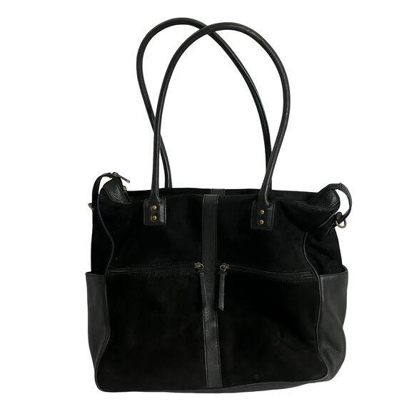 Filson Black Leather Travel Tote Bag - Picture 5 of 13